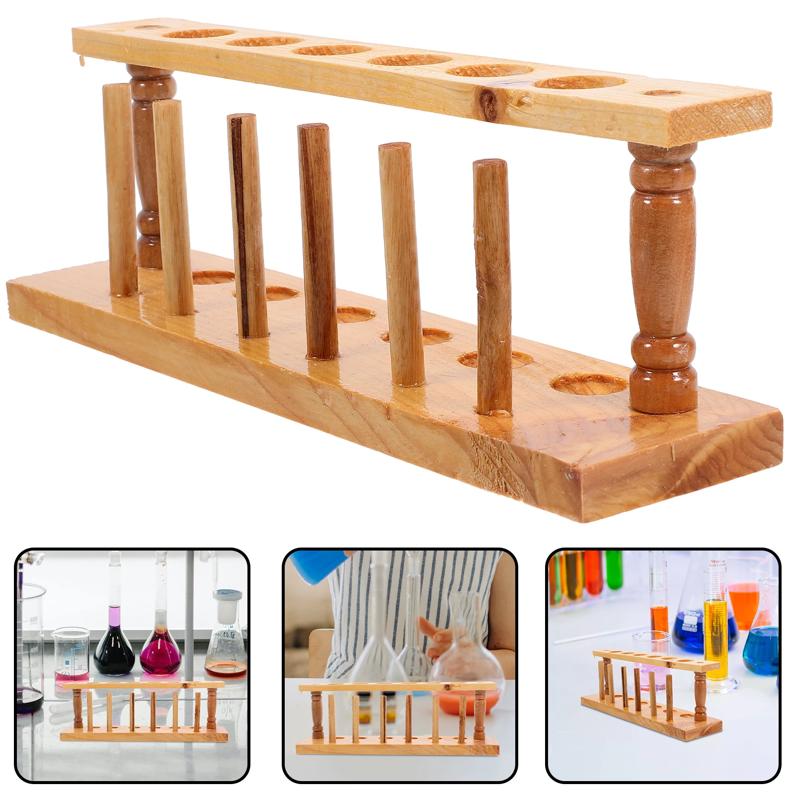 

Wooden Test Rack Laboratory Holder Shelf Vial Experiment Test Tube Storage Rack Storage St Teaching Equipment