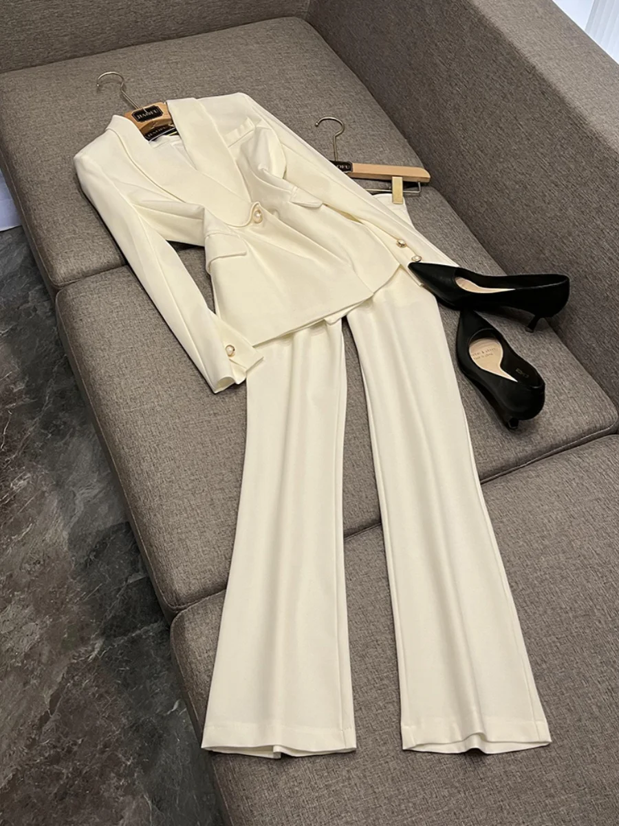 

New Arrival High-End Women's Casual Autumn Winter Profional Suit Set Two-Piece Pants Suit Ele Faionable Office Wear