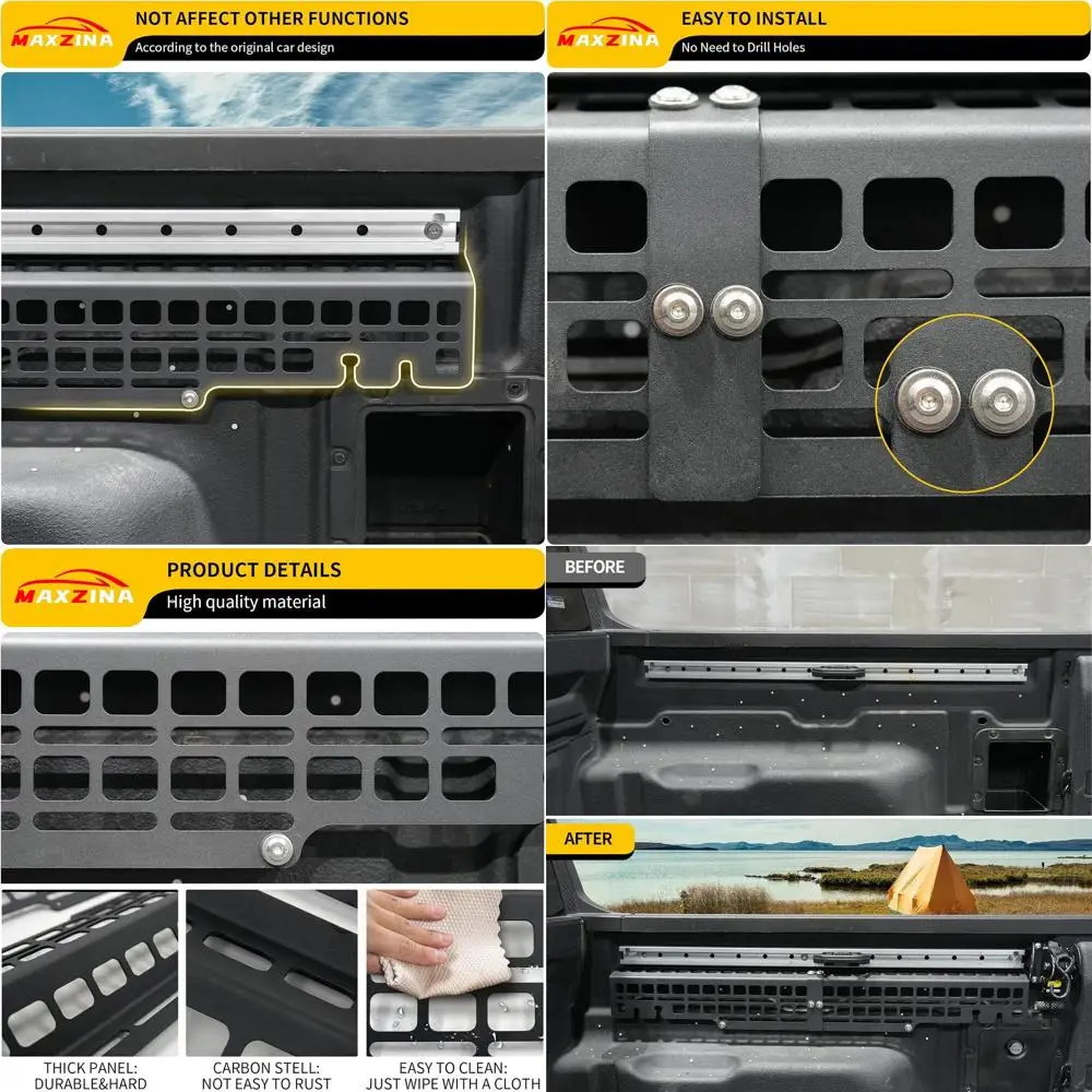 

Side Bed Molle Panel Compatible with 2022-2025 Ford Maverick Truck Bed Panel Rear Storage Organizer Cargo Shelf Rack Replacement