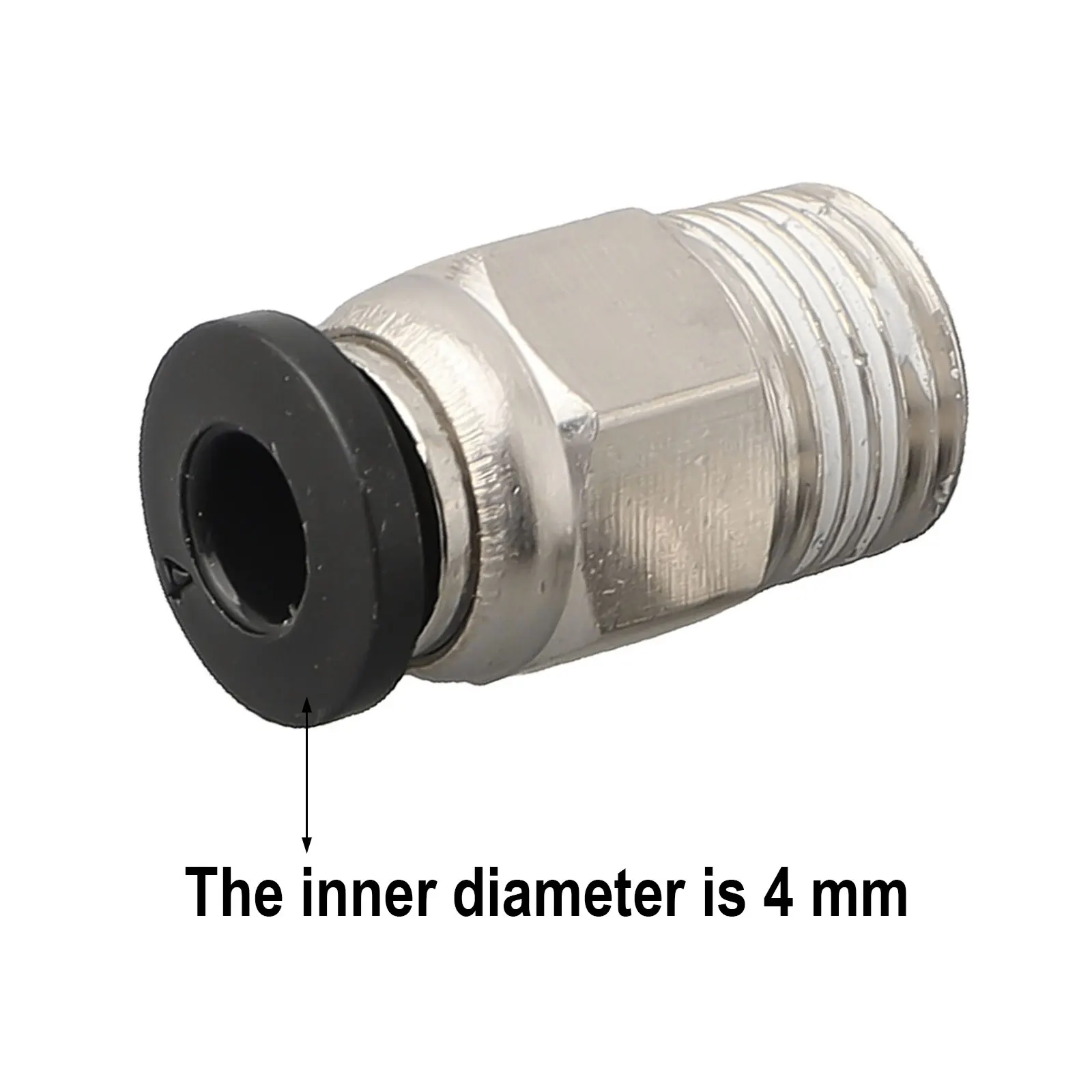 PC4M10 Pneumatic Tube Connector Male Straight Fitting for 3D Printing Applications with Self Locking Mechanism