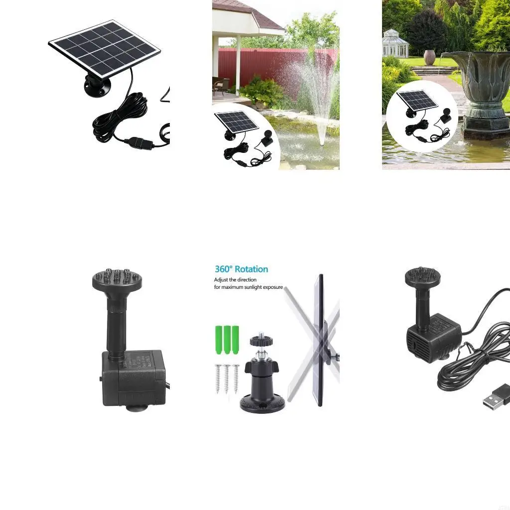 J78A Outdoor Solar Water Pump With 3W Panel And USB Compatibility For Continuous Operation for Small Water Features