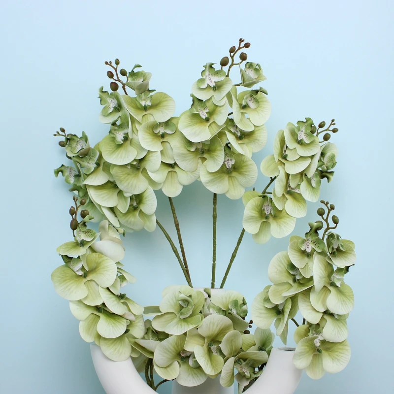 

Набор из 12 предметов с имитацией зеленой орхидеи матча — идеально подходит для элегантного дома и свадебного декора, отличный подарок на День святого Валентина, матери