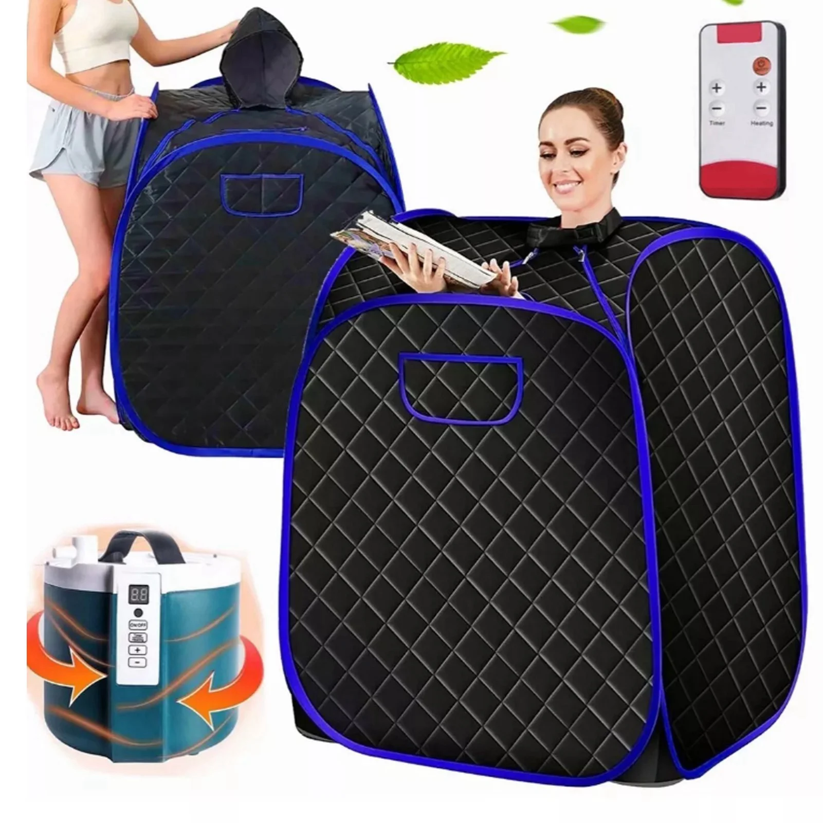 

Portable Steam Sauna Tent Full Size Steam Sauna Home Spa with Remote Control Portable Steam Sauna Tent