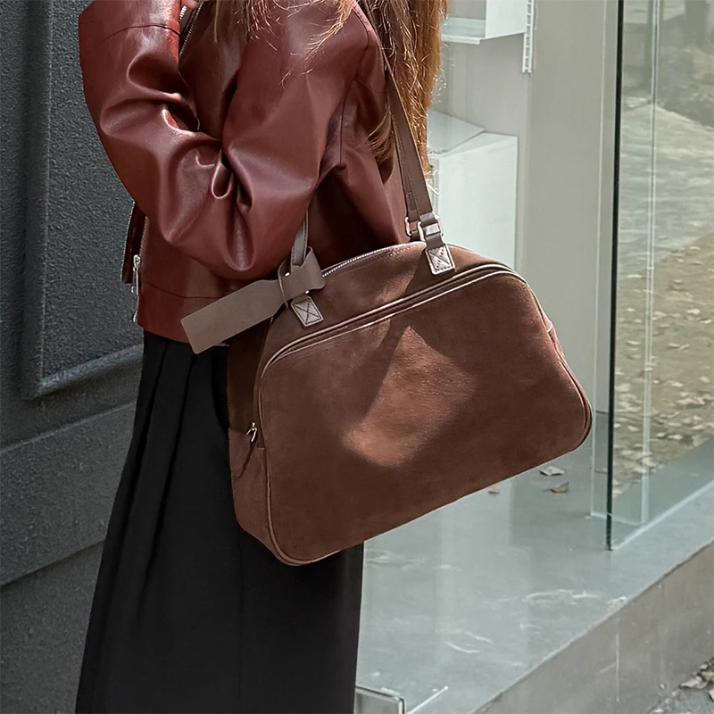 

Vintage Matte Leather Shoulder Bag Fashionable Large-capacity Women Tote Bag High-quality Versatile Commuter Travel MessengerBag