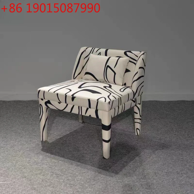 

Креативный черно-белый стул для отдыха, модель комнаты, вестибюля, прием, одиночный интернет-знаменитый полосатый обеденный стул