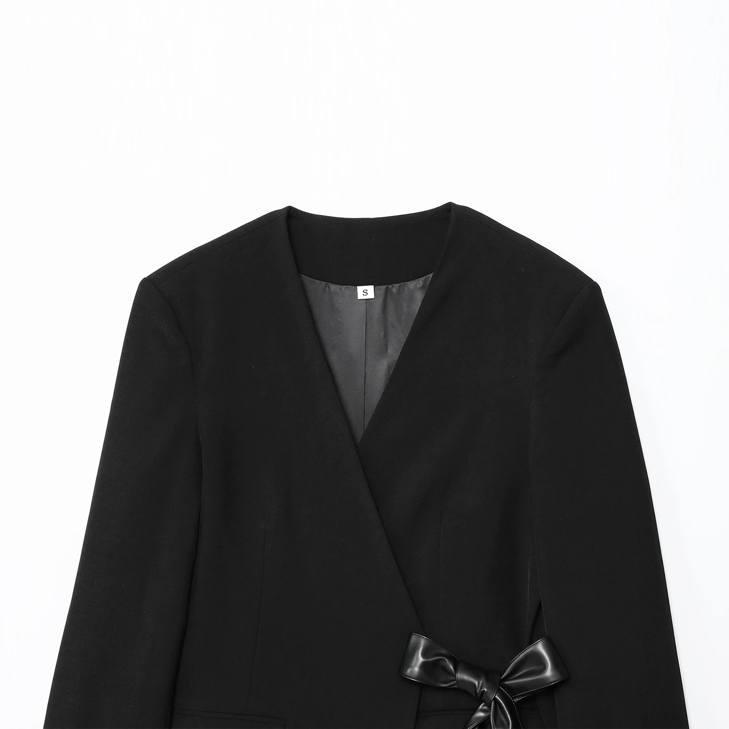 Traje Cruzado Casual y E para Mujer, Otoño 2025, Marca Z, Manga Larga, Uso Diario, Sin Botones, Detalle de Lazo d...