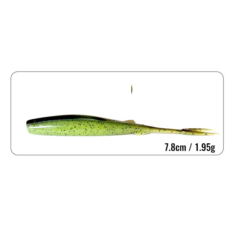10 Stück Schwimmende Bionische Köder Gabelschweif-Weichköder Hochsalzbeständiger Köder Bissfester Wildbass-Köder Angelzubehör – Detail 15