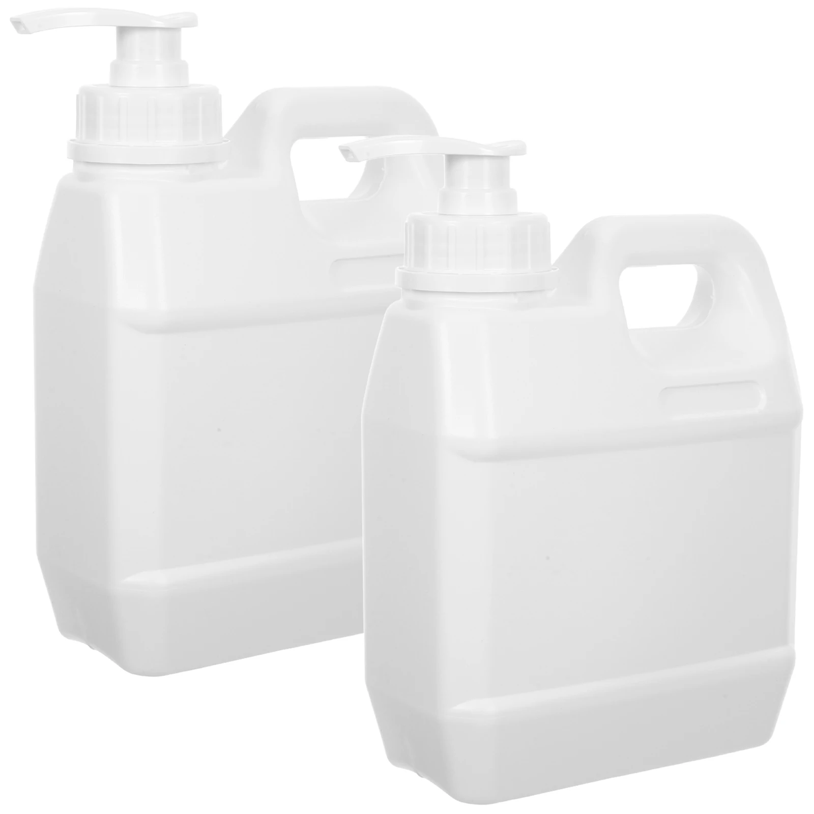 2pcs 1L Press Pump Bottles Reusable Chemical Dispenser Leakproof Large Opening Eco-Friendly White Family Gift