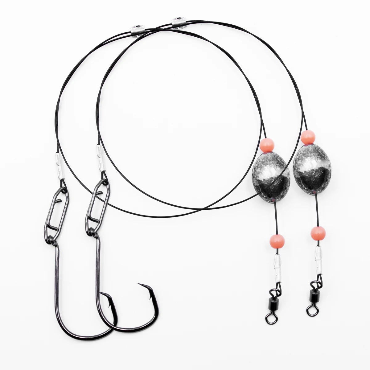 ZYZ 2pcs Fishing Carolina Rig Saltwater Grouper Rigs Drum Rig Surf Fishing Rigs with 28g Egg Sinker Circle Hooks Ready Rigs