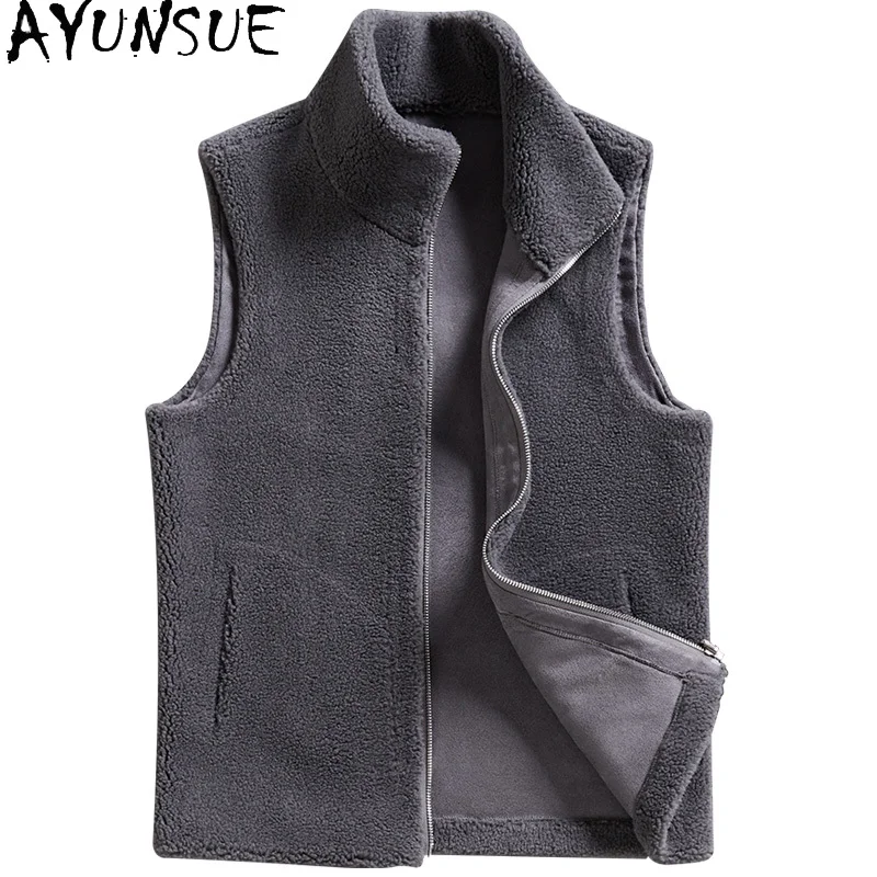 AYUNSUE Winter Korean Fashion Mens Vest High Quality Mens Winter Jacket Mens Clothing Reversible Short Куртка Мужская Зимняя