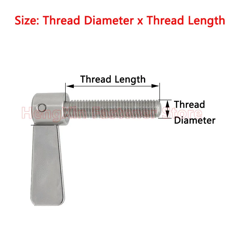 UNC 1/4-20 Stainless Steel L Handle Thumb Screw Adjustable Revolving Arm Tool-Free for Machinery Guard Electronic Enclosure