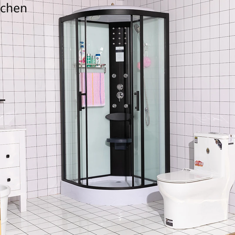 A3-4 shower room tempered glass household partition bathroom integrated bath room wet and dry separation bath screen