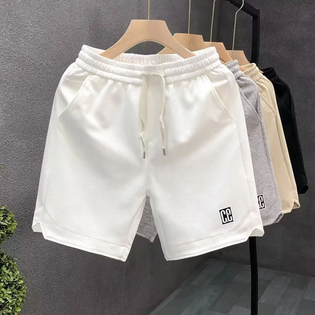 Hip Hop Men\'s Sports Shorts Summer Fashion White Short Pants Harajuku High Street Men\'s Clothing Casual Shorts Streetwear 2024