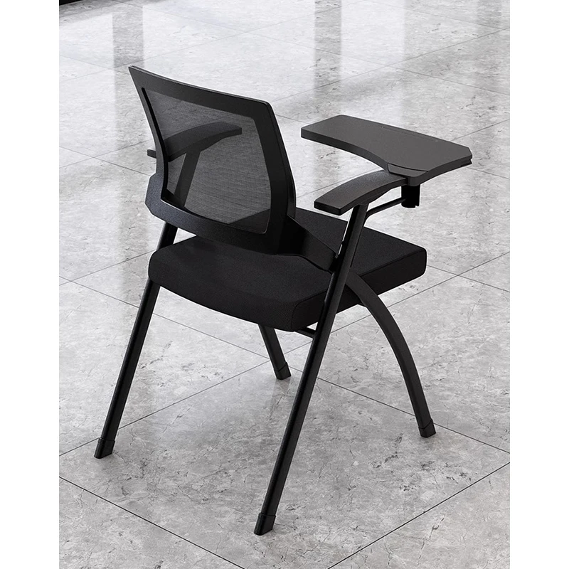 High Quality Mesh Office Chairs Metal Frame Foldable Training Room Training Chairs with Writing Table