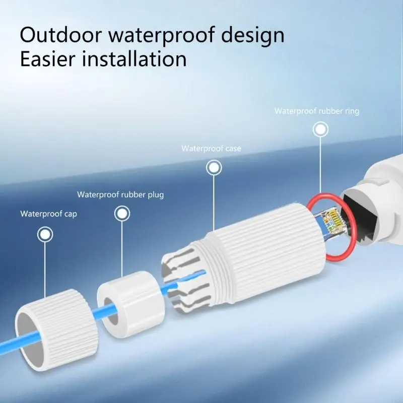 Waterproof 48V to 12V Ethernet PoE Splitter Adapter Waterproof IEEE802.3af for Networking Devices Surveillances Camera