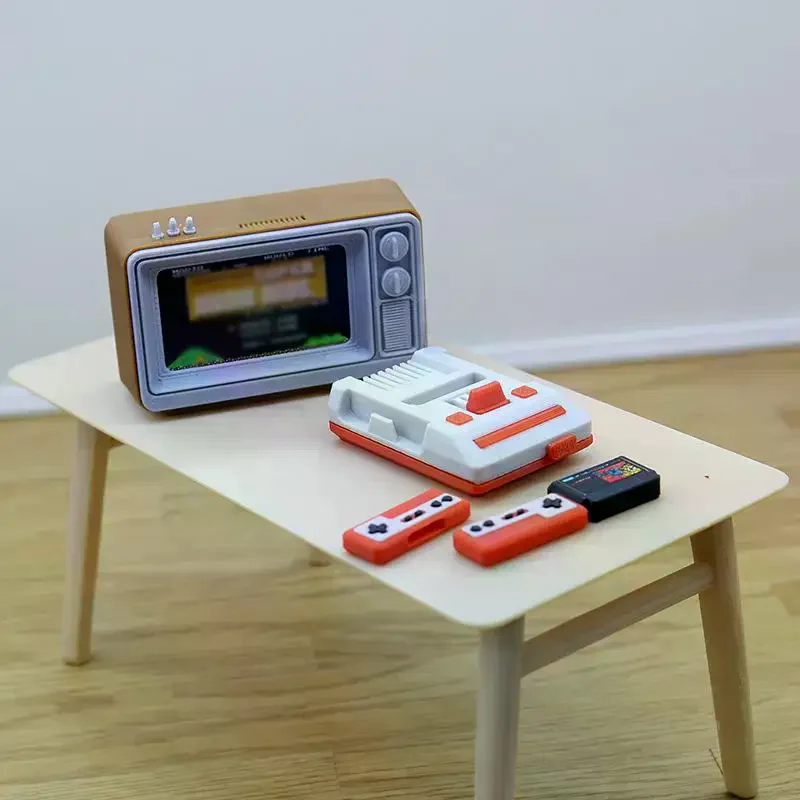 1 шт. 1/12 кукольный домик, миниатюрная ностальгическая ТВ-игровая консоль, модель гостиной, украшение для сцены, аксессуары для кукол, игрушки