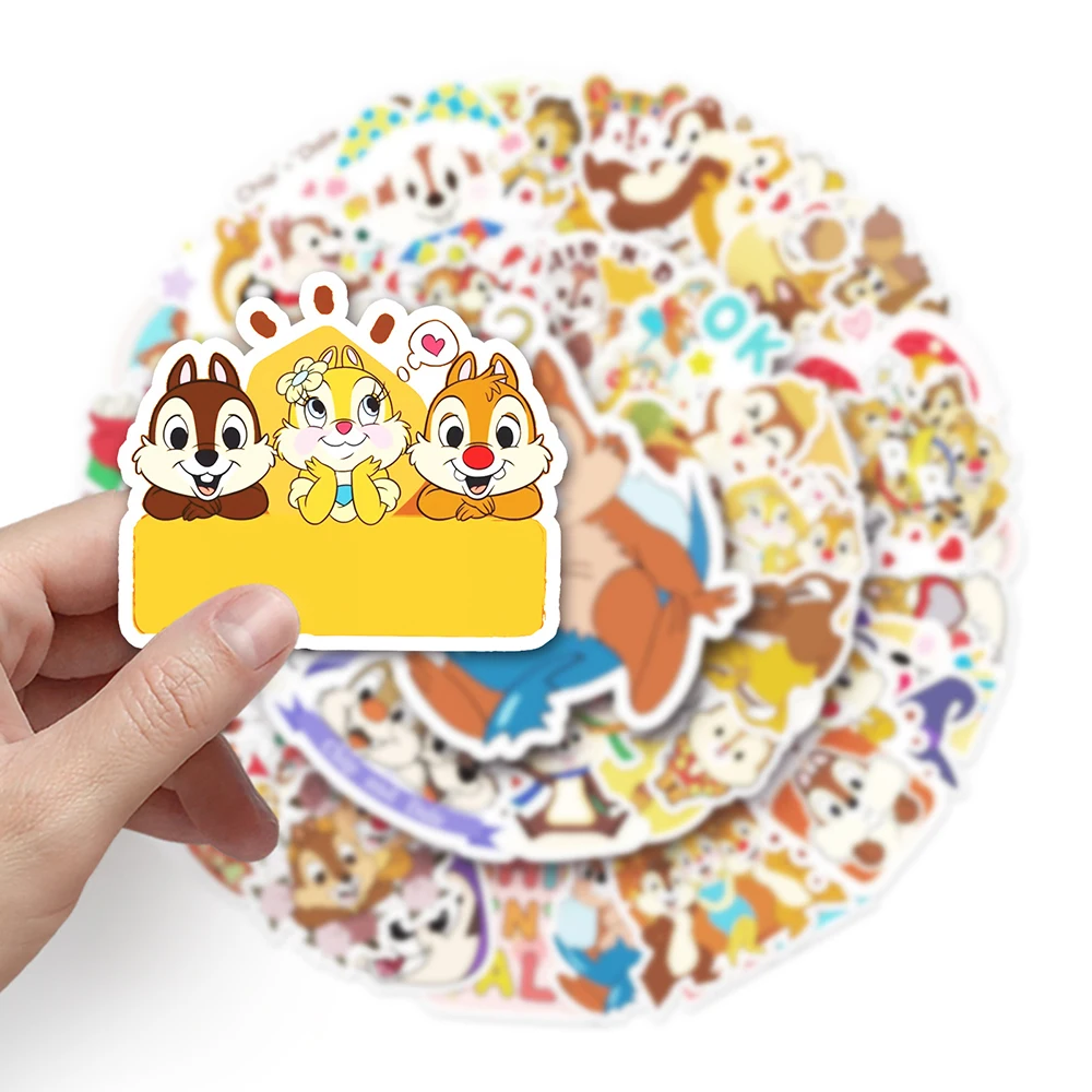 10/30/50pcs Disney Chip \'n\' Dale Cute Stickers Decal Waterproof Laptop Skateboard Helmet Phone Notebook Kid Cartoon Sticker Toy