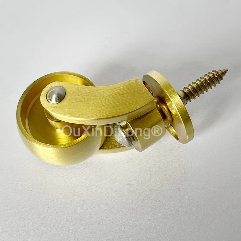 4PCS Large Brass Wheels Universal Furniture Casters Table Chair Sofa Furniture Feet Rollers Flexible Rotation Pulleys Runners