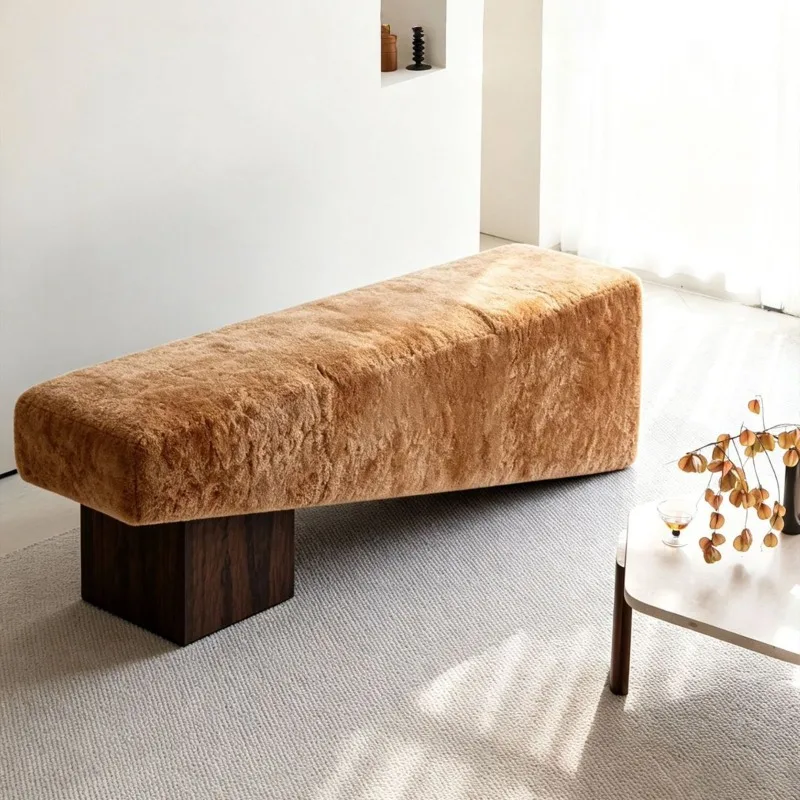 Italian solid wood bench hotel homestay lobby sitting area shoe change stool bedroom bedside stool