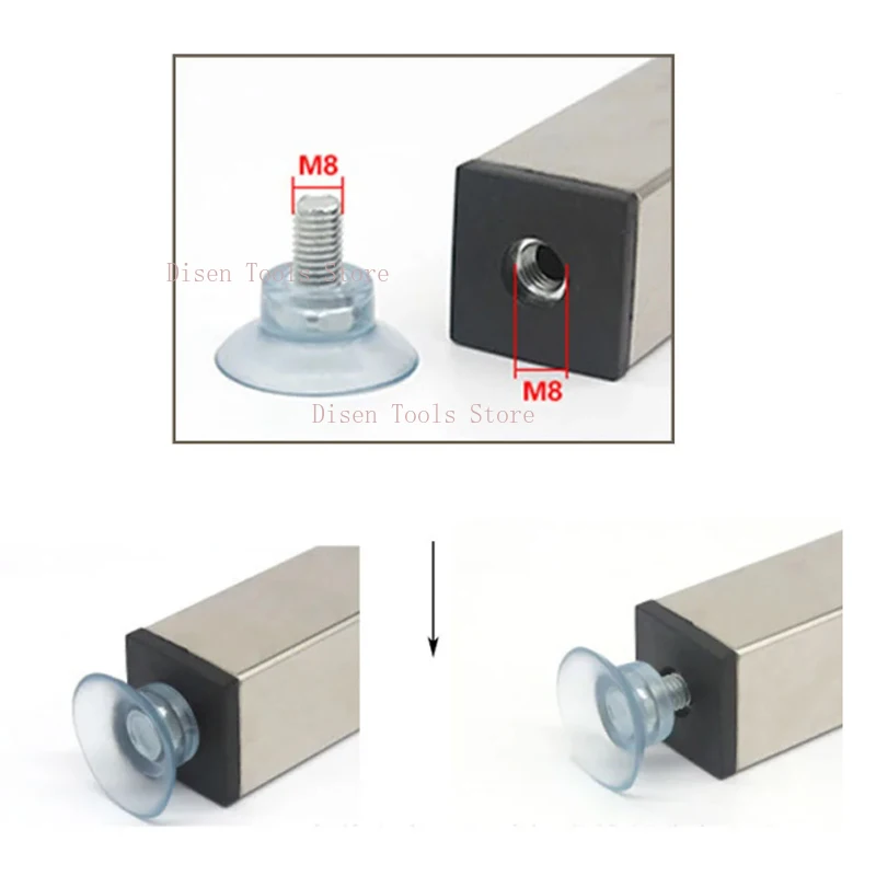 1/2/5/10Pcs M6/M8 Transparent Screw Suction Cup Screw Glass Coffee Table Anti Slip Adjustable Foot Pad