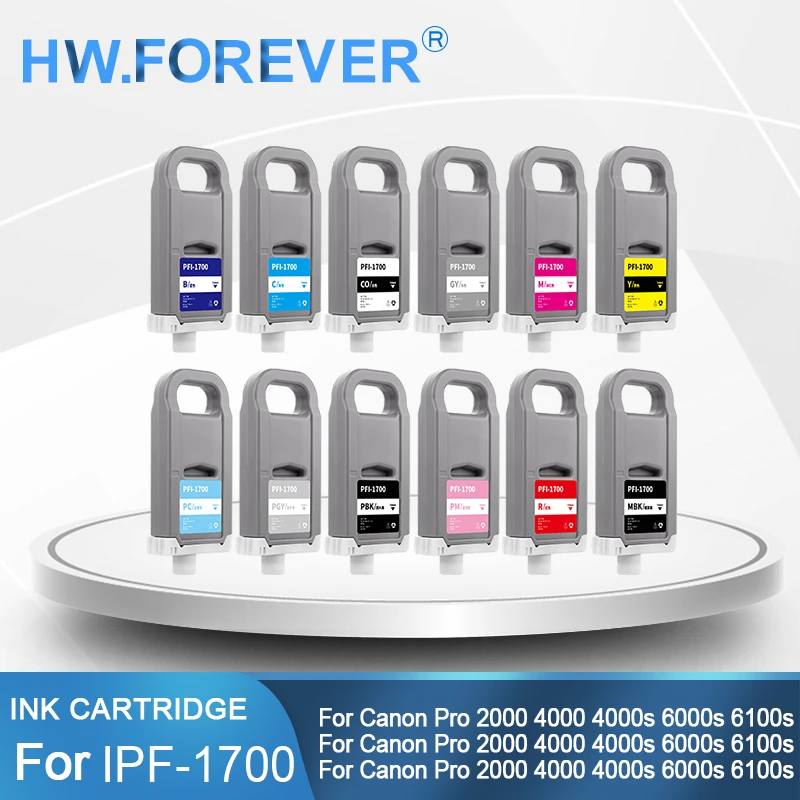 For Canon PFI 1700 Compatible Ink Cartridge For Canon imagePROGRAF PRO-2000 2100 4000 4000s 6100 6000s Printer Pigment Ink Tank