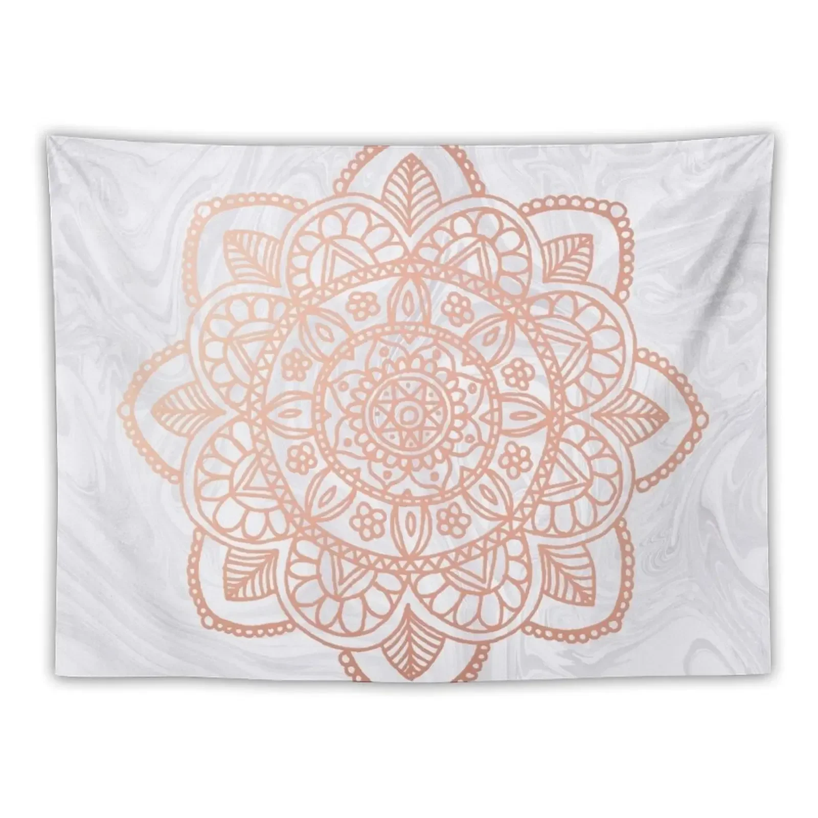 

Rose Gold Mandala on White Marble Tapestry Room Decorations Room Decoration Aesthetic Decoration For Rooms Tapestry