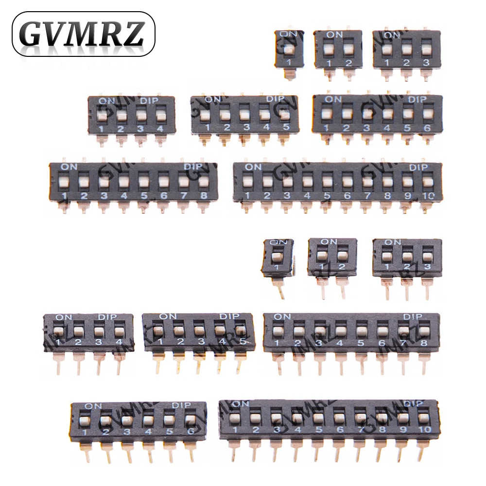 5PCS Slide Type Switch Module 1 2 3 4 5 6 7 8 10PIN 2.54mm Pitch Toggle Switch Snap Switch DIP SMD DIP Switch Connector