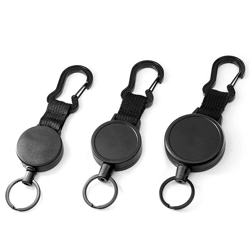 Retractable Badge Reel KeyChain 2022 New Style Outdoor Easy pull Carabiner Students Doctor ID Card Holder Telescopic Buckle