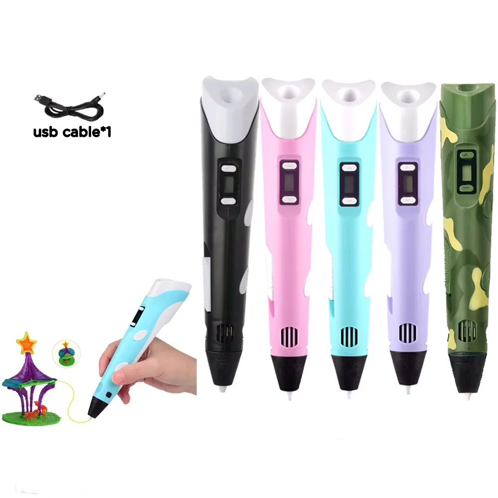 

USB 3D-ручка для рисования, 9 м PLA-филамента, детская 3D-ручка для граффити, умный подарок, инструмент для творчества, подарок на день рождения, Рождество