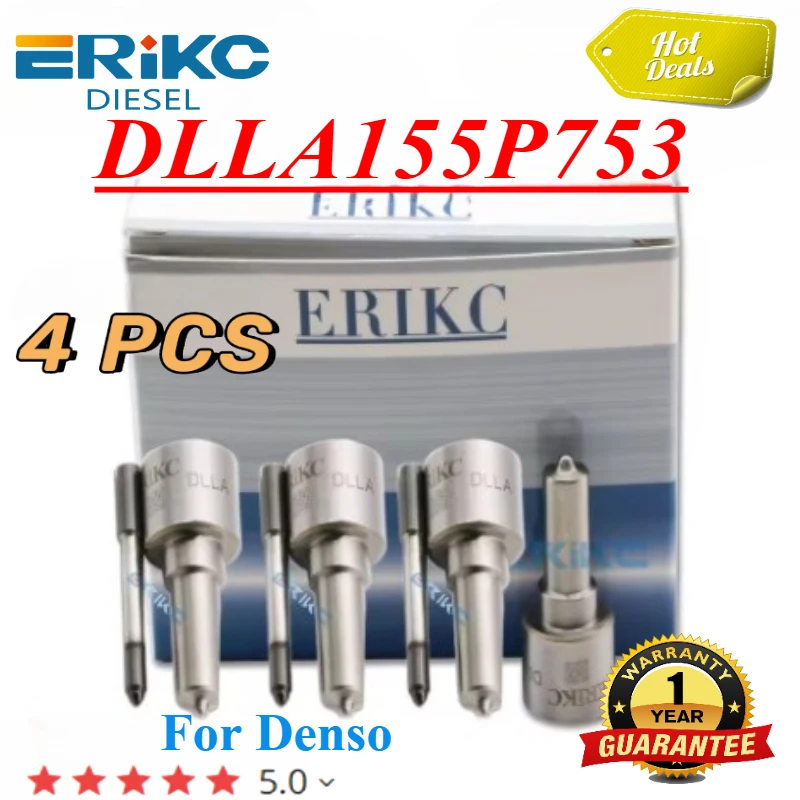 

4PC DLLA155P753 093400-7530 Common Rail Injector Nozzle DLLA 155 P 753 Auto Sprayer For 23670-30020 23670-30010 23670-30020