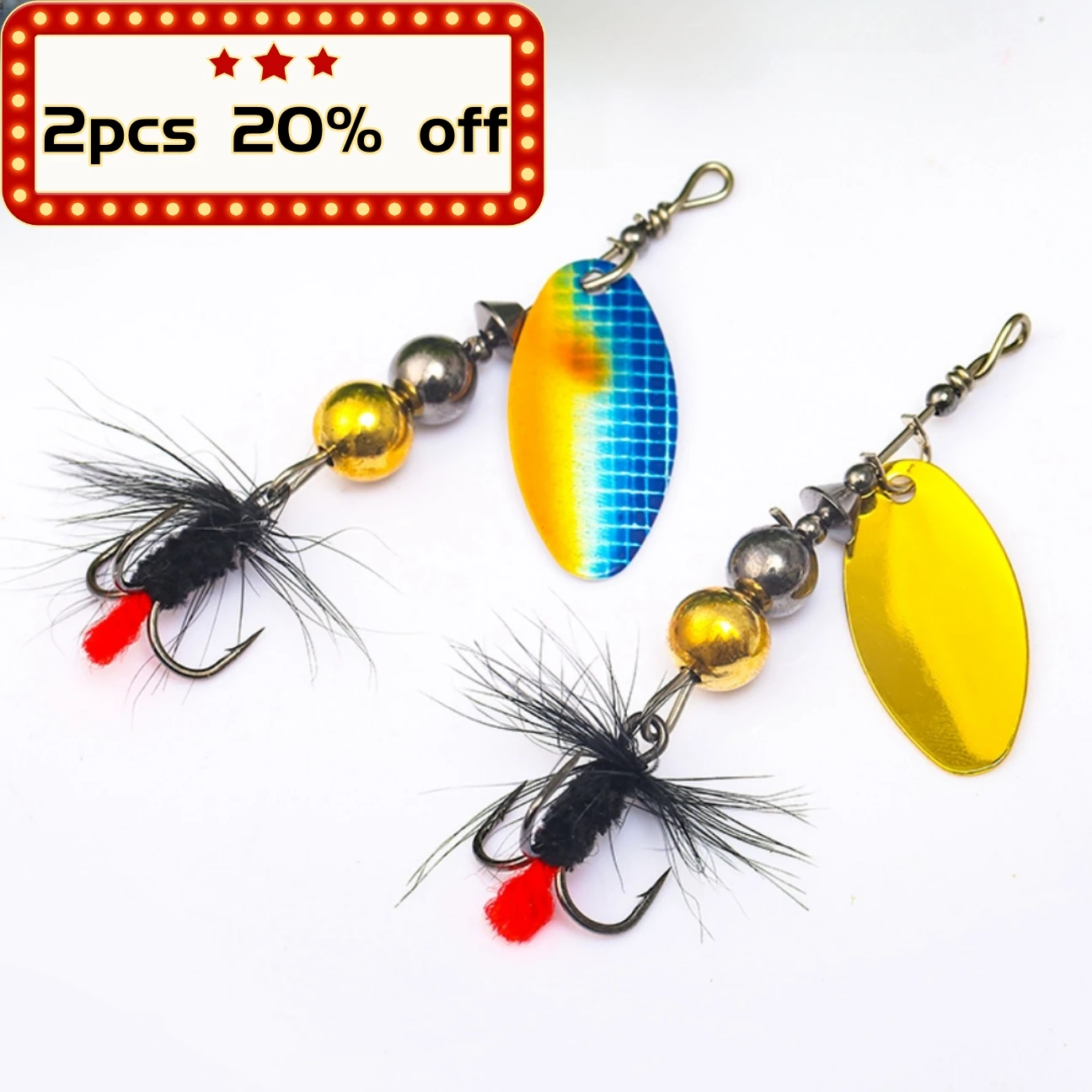 

Fishing Lure Spinnerbait 4g/8g Rotating Spinnerbait Brass Metal Blade Spinner with Feather DIY Jig Spoon Buzzbait Swimbait