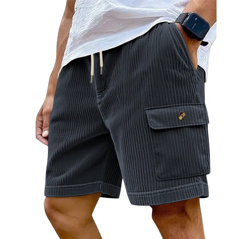 

American Men's Heavy Loose Four Seasons Hip Hop Casual Sports Running Corduroy Tooling Shorts