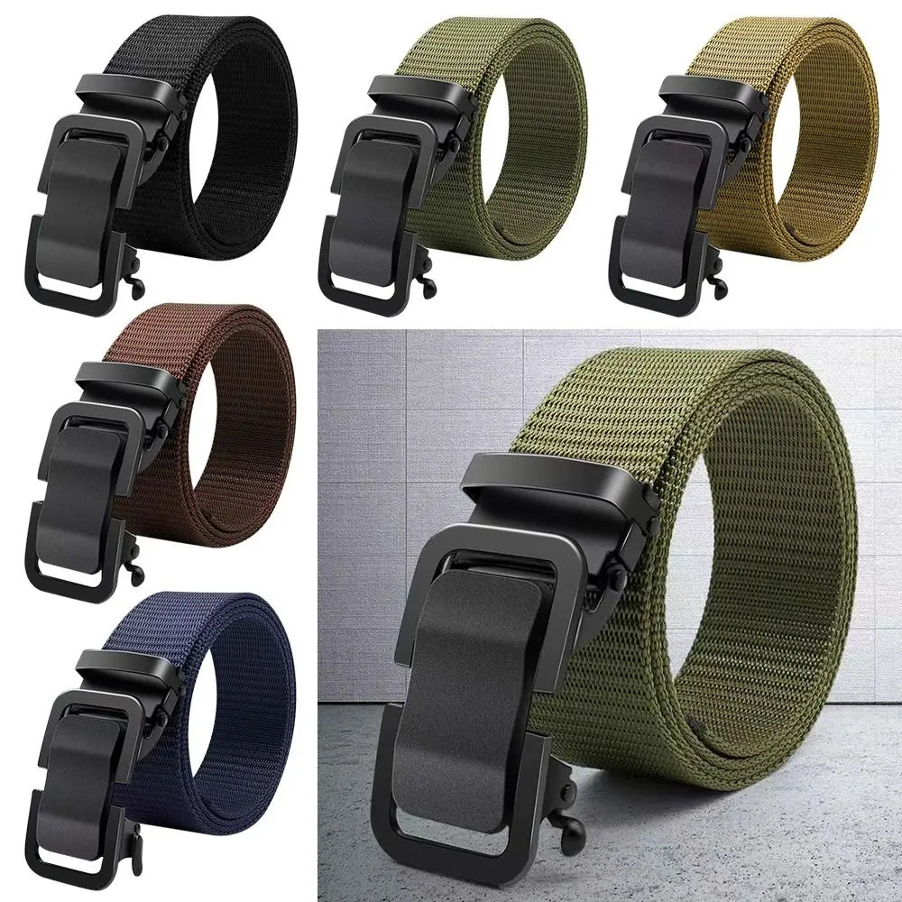 

Wild Style Luxury Brand Business Casual Nylon Braided Belt Canvas Strap Weave Waist Band Automatic Buckle Waistband