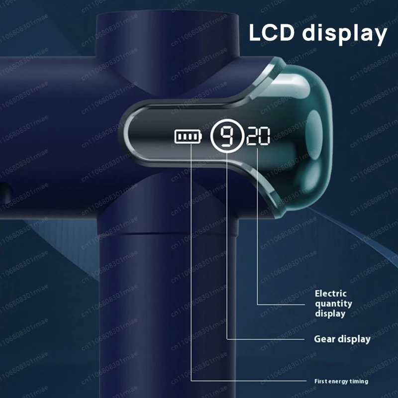 مدلك فآسيا صغير محمول مع 4 رؤوس تدليك قابلة للتبديل، مسدس تدليك العضلات المريح والاهتزاز #3