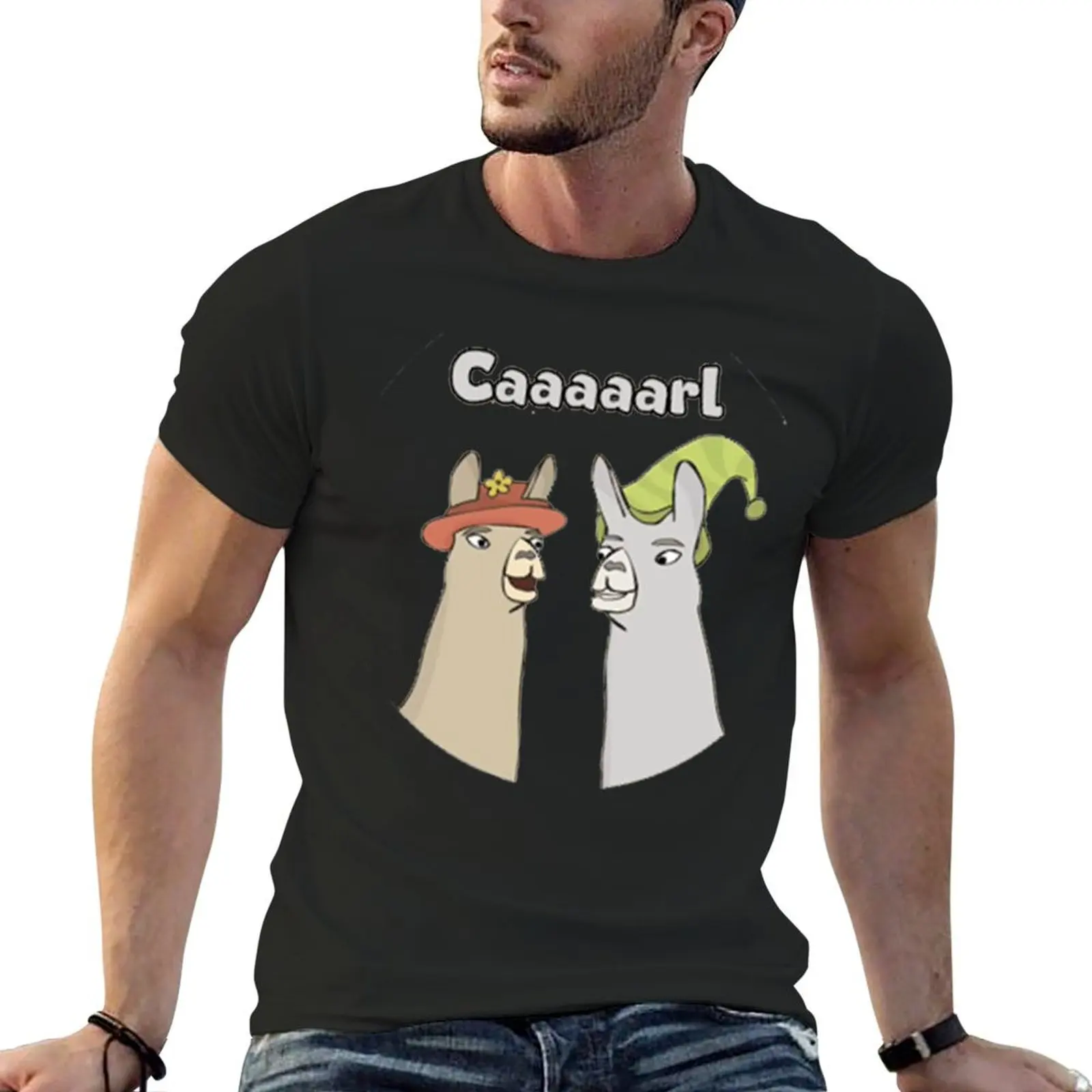 

Llamas with Hats - Caaaarl T-Shirt cotton graphic tees oversizeds custom t shirt sweat mens graphic t-shirts pack