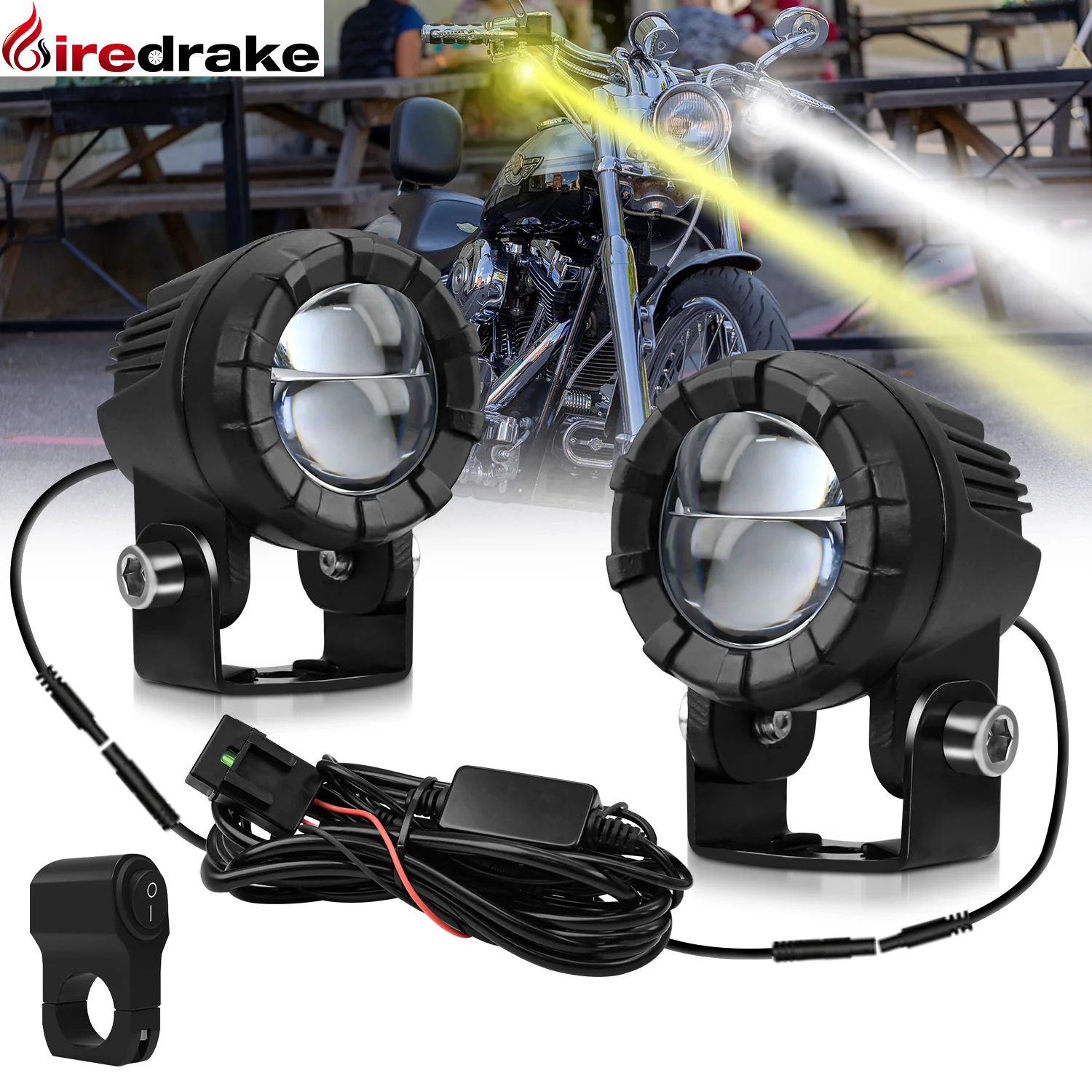 Motorcycle 140W Super Power Driving High/Low Fog Lamp 3000k/4500k/6000k Lighthouse Spotlight  for ATV Truck Dirt Bike SUV UTV