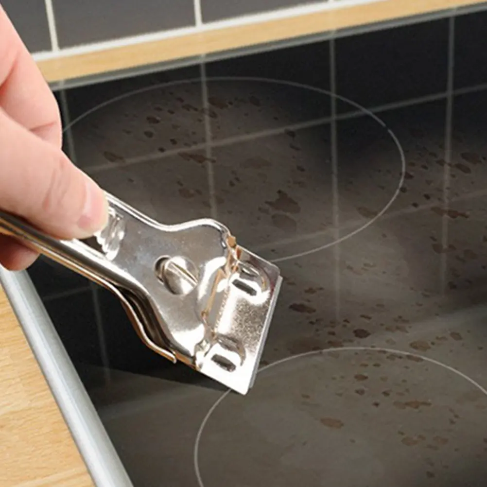 

1Set Universal Glass Cleaning Scraper Tool for Ceramic Hob Cooktops Windows Mirrors Shower Doors Stainless Steel Non Scratch