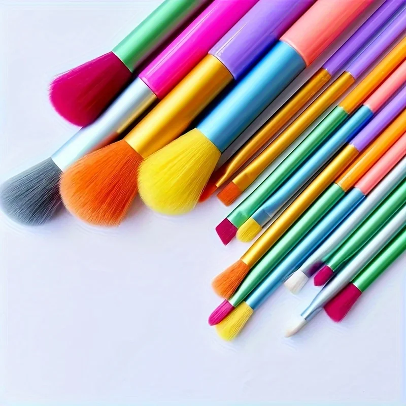 15 stuks make-up kwasten professionele poeder foundation oogschaduw mengborstels kleurrijke make-up kwastenset blozen borstel cadeau