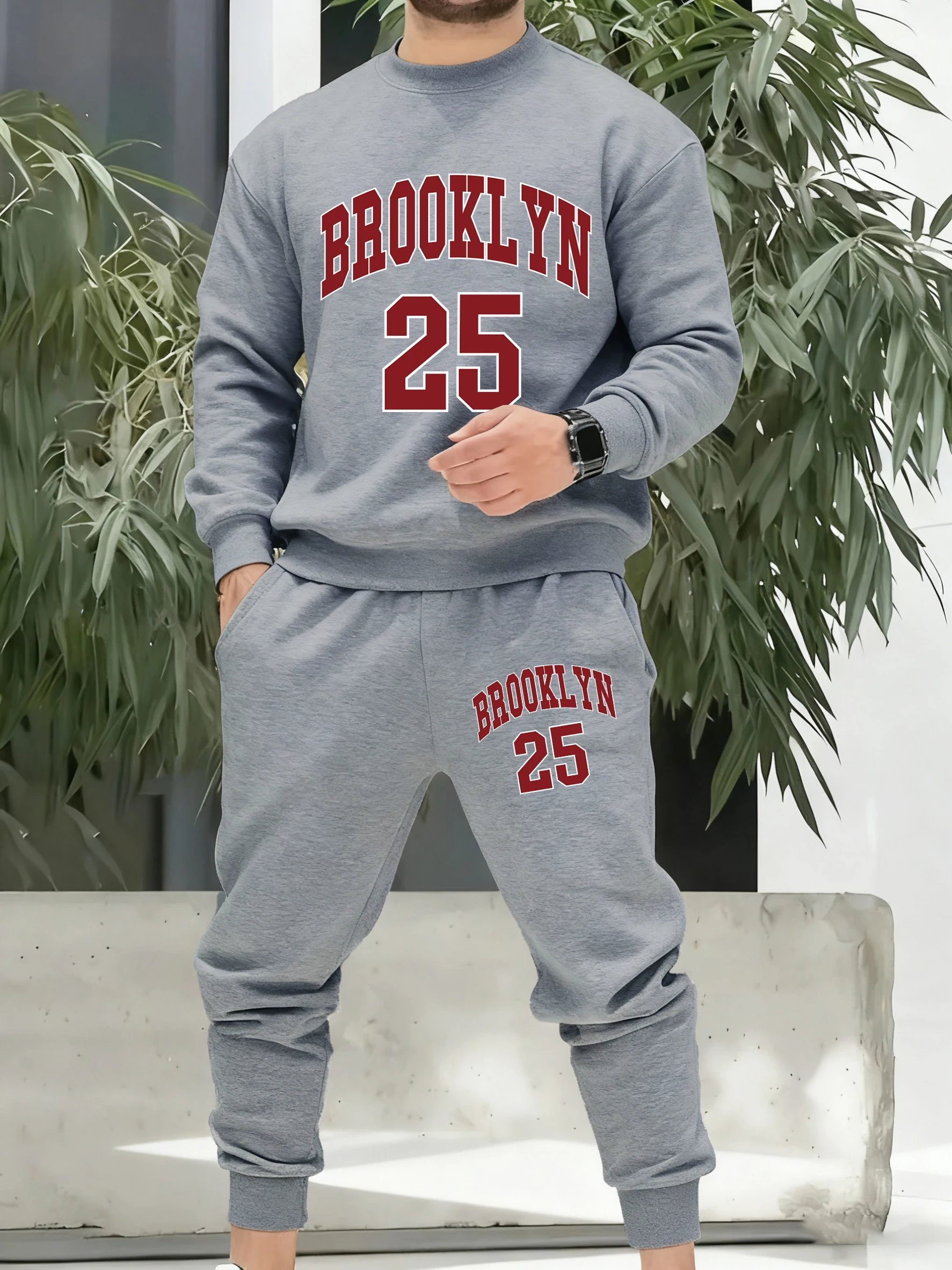 Brooklyn Brief Druck Männer Herbst Sport Anzüge Einfache Grundlagen Hosen Retro Casual Langarm Fleece Unisex Lose Kleidung