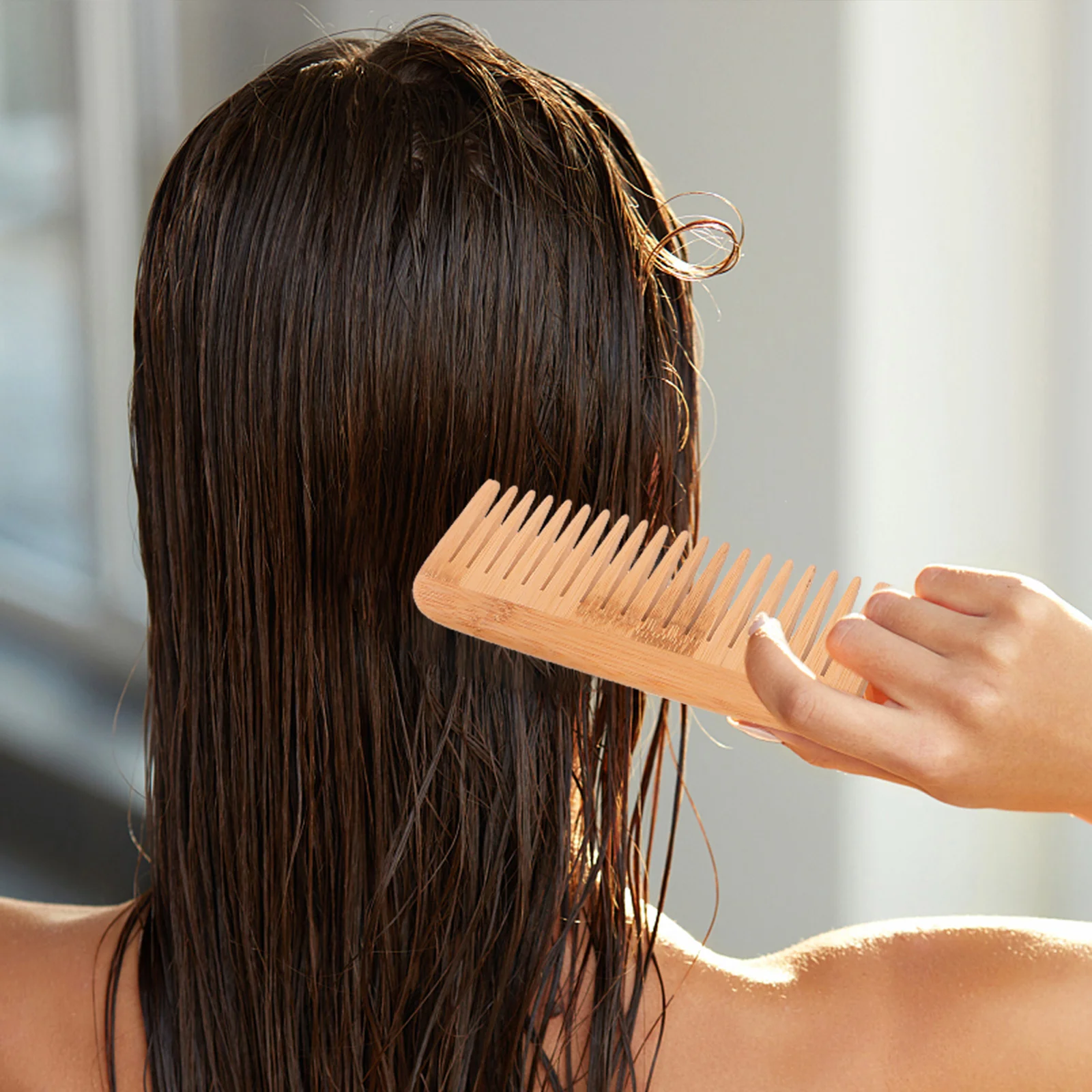 

3Pcs Massage Comb Set Compact Travel Size Bamboo Combs for Women Men Fine Wide Teeth Detangling Hair Brush Styling Tool for Home