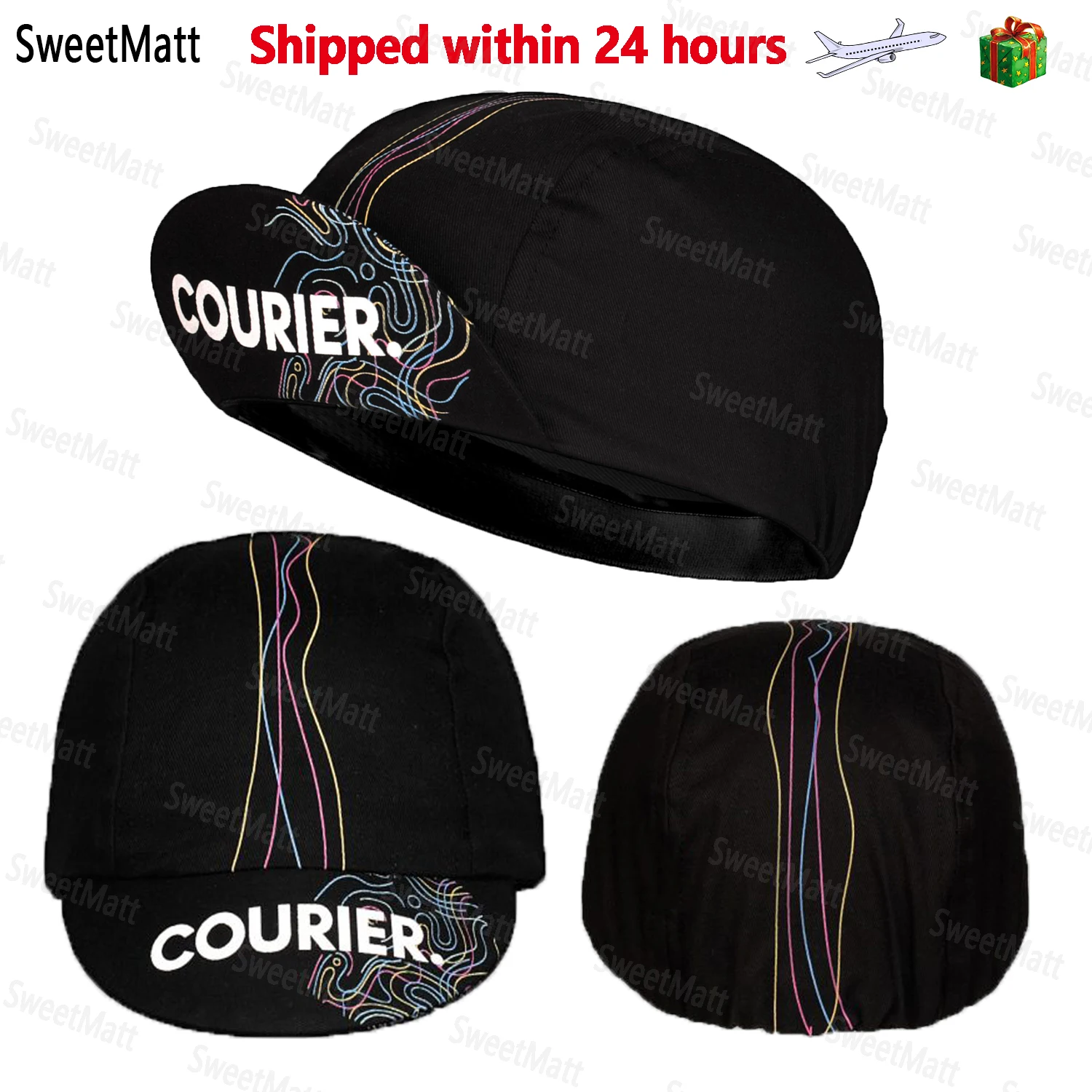 SweetMatt Classic Retro Black Series Polyester Fahrrad-Herrenkappen, Sommer, atmungsaktiv, schnell trocknend, Fahrradhut, Radfahren, Sport, Sturmhaube – Detail 12