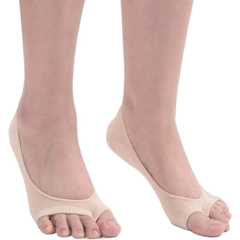 Fashion Shallow Mouth Invisible Toe Socks Breathable Fish Mouth Two Toe Socks Mesh Low Cut Open Toe Socks Wooden Clogs