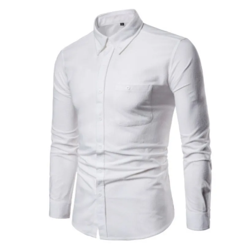 

2025 весенне-осенняя мужская вельветовая рубашка с длинным рукавом, модный повседневный свободный однотонный кардиган на пуговицах