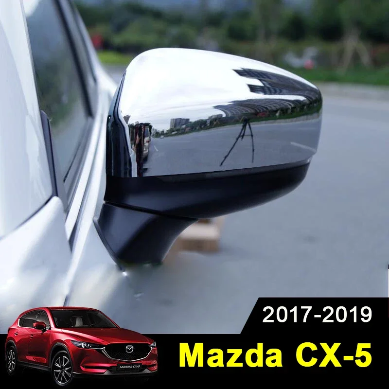 For Mazda CX-5 CX5 2017-2023 2024 Car Rearview Mirror Decoration Trim Rear View Mirror Cover Trim Strips Exterior Accessories