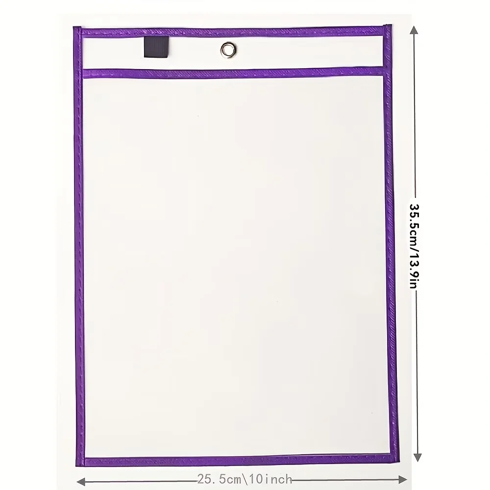 3‑Piece Reusable Dry‑Erase Pockets, Transparent Plastic Sheet Protectors, Teachers' Classroom School & Art Supplies