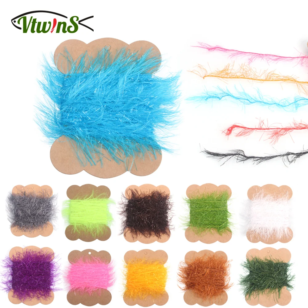 Vtwins 5M 196.85in Ice Straggle Chenille, Fly Tying Materials For Woolly Bugger Streamers Salmon Tube Fly Trout Fishing Lure