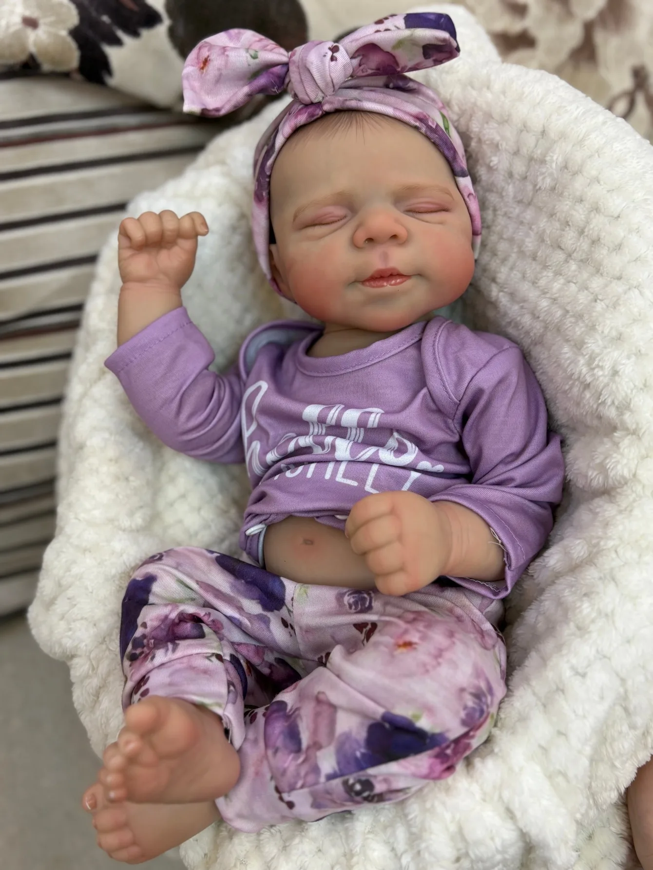 18-Inch Pascale Reborn Girl Doll | Handmade Soft - Touch Vinyl Newborn | Kids Birthday Gift