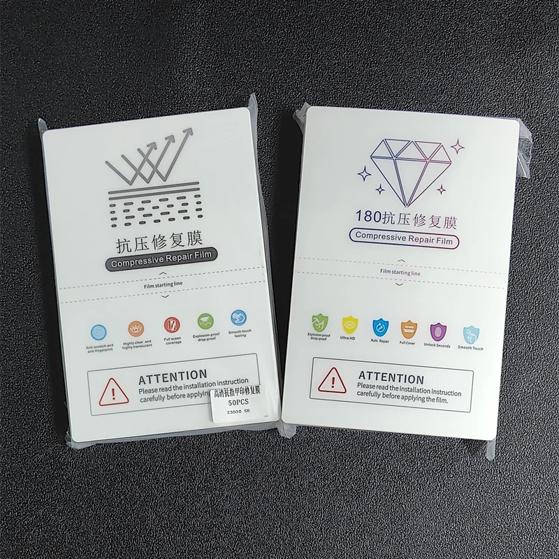 50pcs Compressive Repair HD Hydrogel Film For Intelligent Cutting Machine Phone Screen Protectors Matte Universal Cuttig Film