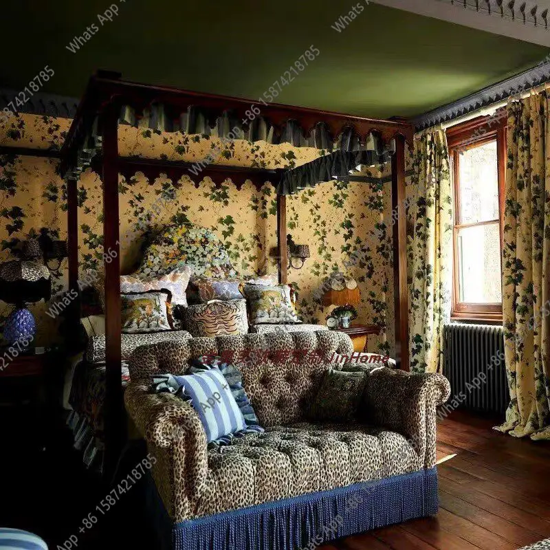Rt American Retro Fringed Foreign Style French Medieval Homestay Hotel Studio Multi-person Sofa