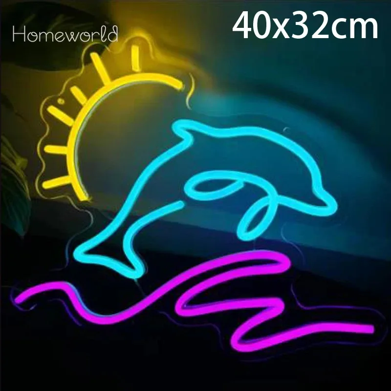 Dolphin LED Neon USB Powered Dimmable Suitable for Aquariums  Game Rooms Party Wall decoration for bedroom and birthdy gifts